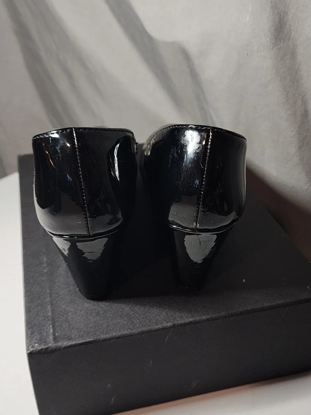 Christopher & Banks Black Patent Wedge Heels